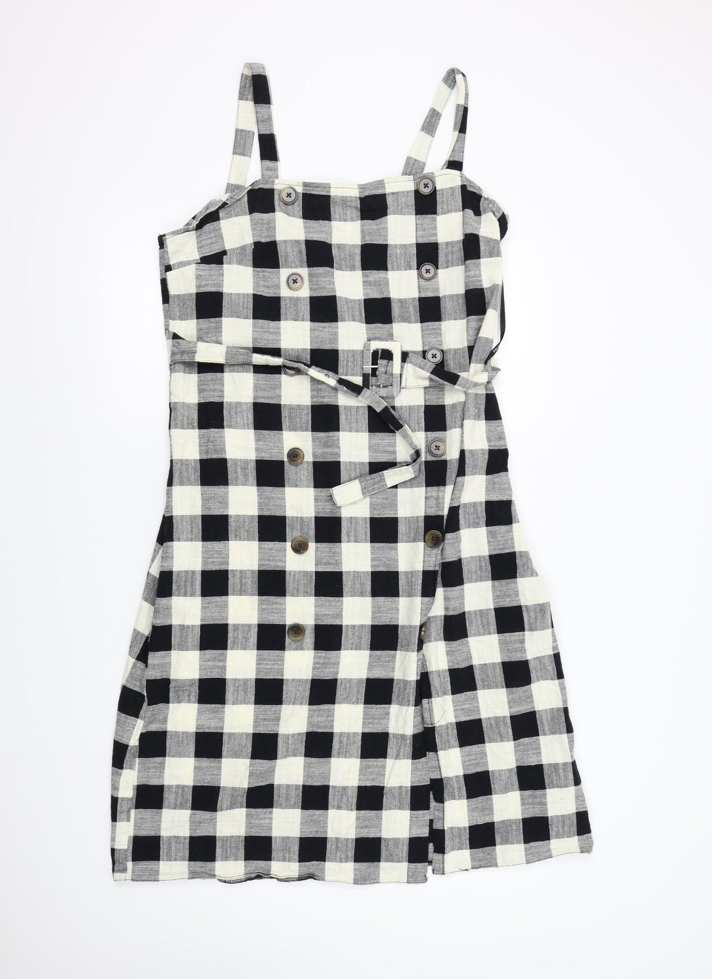 Primark Womens Multicoloured Check  Pinafore/Dungaree Dress  Size 18