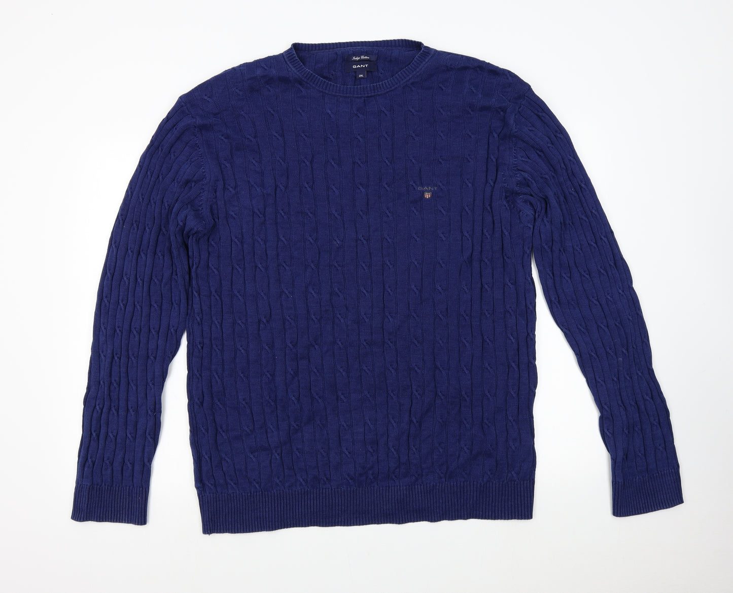 GANT Mens Blue  Knit Pullover Jumper Size 2XL