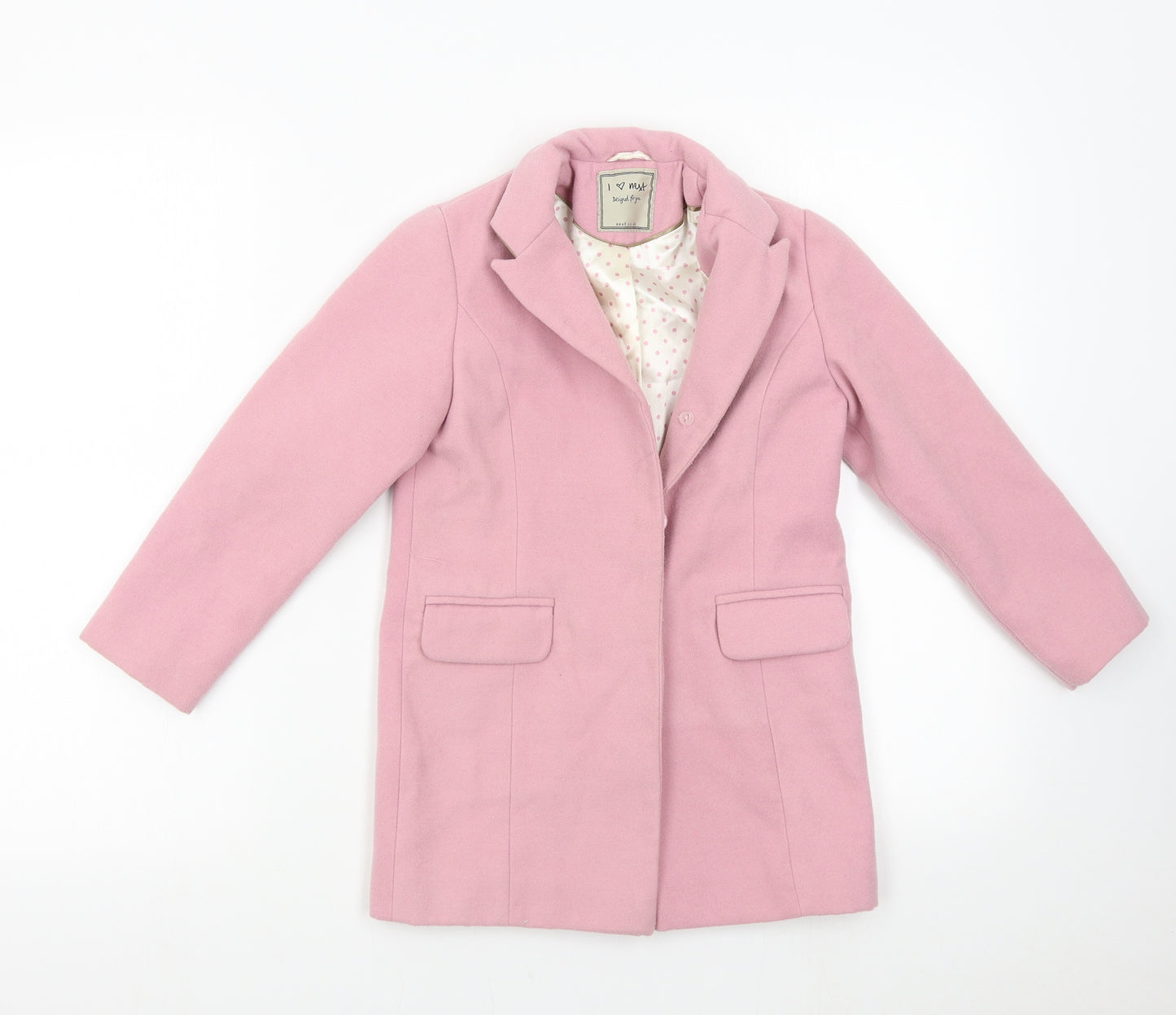 NEXT Girls Pink   Overcoat Coat Size 5-6 Years