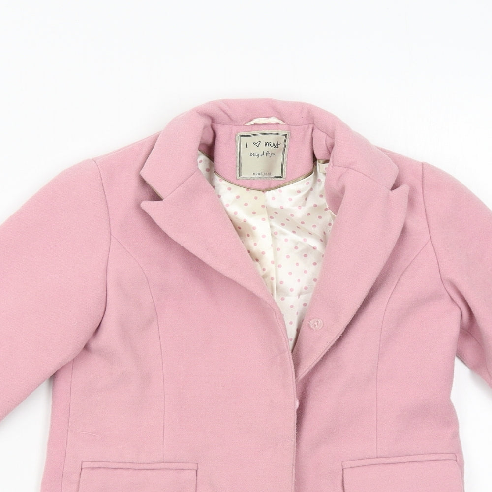 NEXT Girls Pink   Overcoat Coat Size 5-6 Years