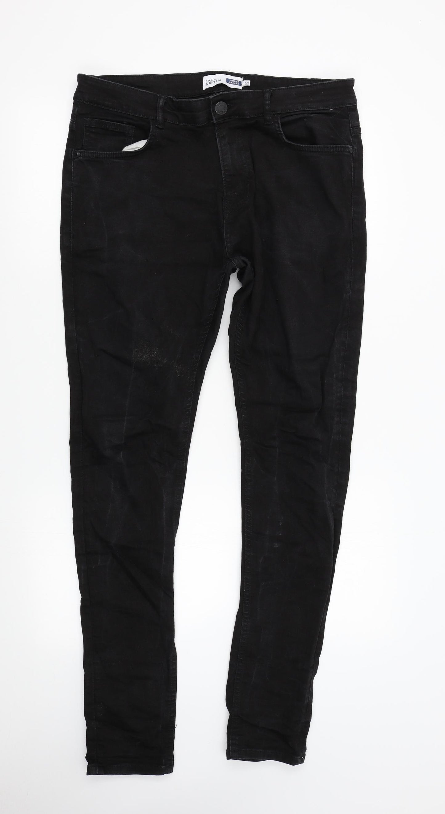 Matalan Mens Black  Denim Skinny Jeans Size 36 L34 in