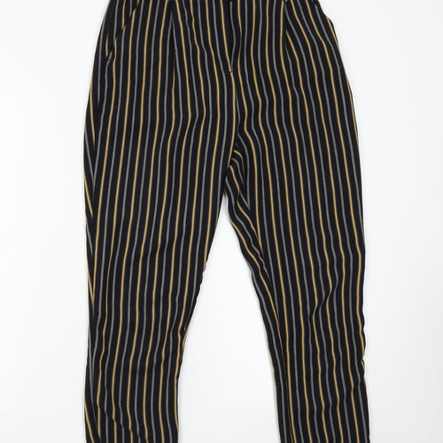 New Look Womens Black Striped  Trousers  Size 8 L26 in