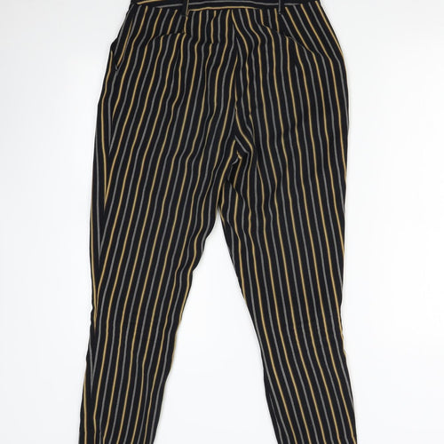 New Look Womens Black Striped  Trousers  Size 8 L26 in