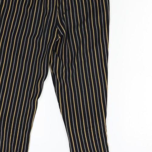 New Look Womens Black Striped  Trousers  Size 8 L26 in