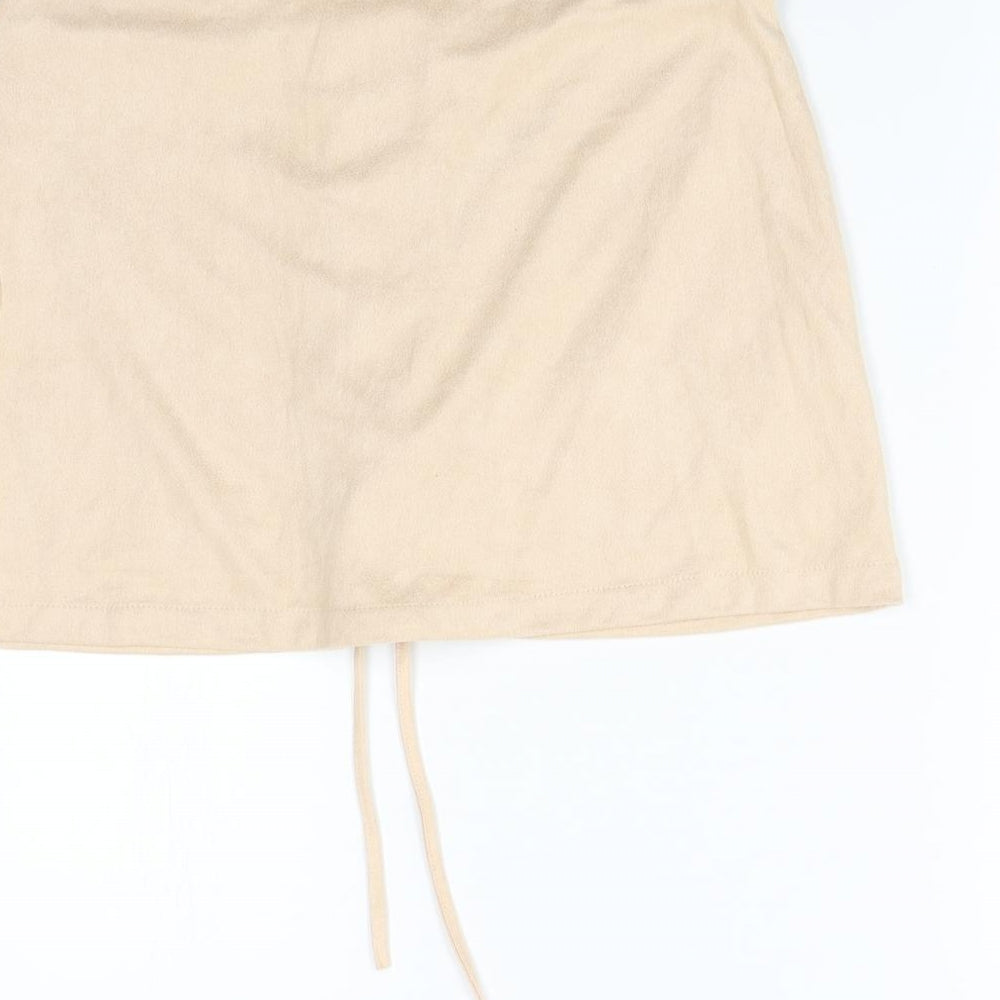 Pretty Little Thing Womens Beige   Mini Skirt Size 10