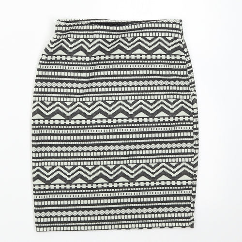New Look Womens Multicoloured Geometric  Straight & Pencil Skirt Size 6