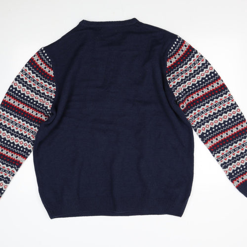 Matalan Mens Blue  Knit Pullover Jumper Size 2XL  - Christmas
