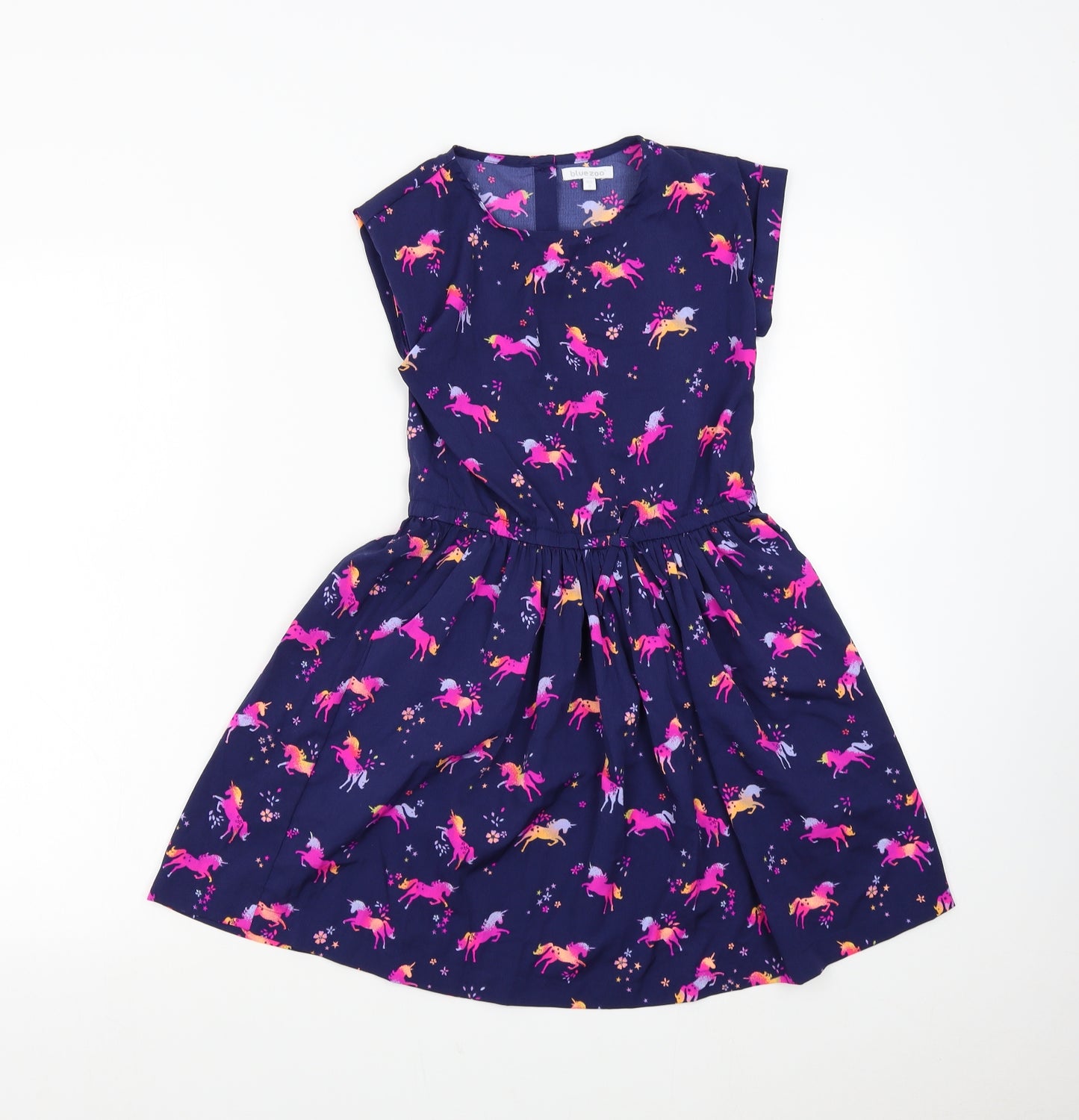 Blue Zoo Girls Blue   Fit & Flare  Size 9 Years  - unicorns