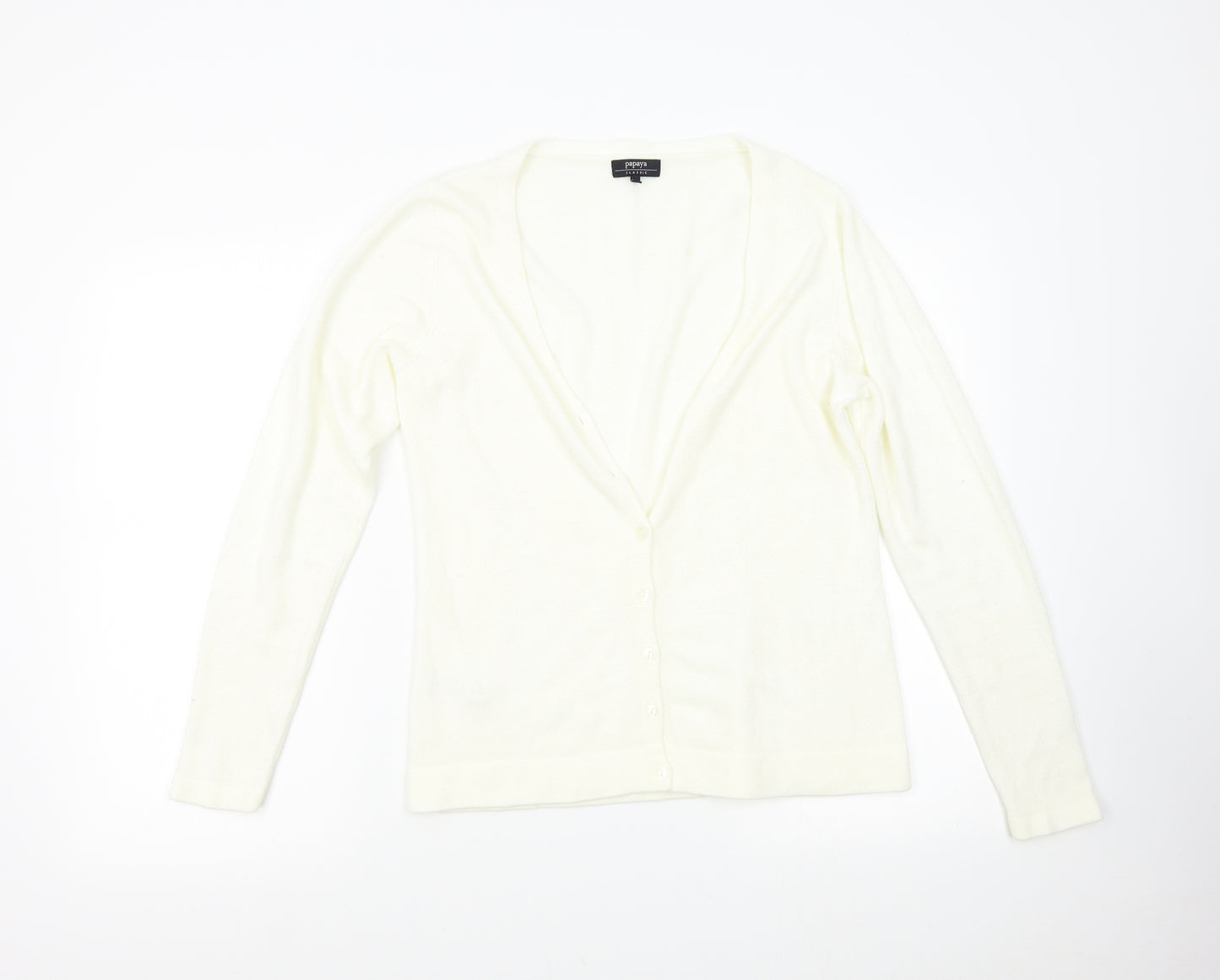 Papaya Womens Ivory  Knit Cardigan Jumper Size 12