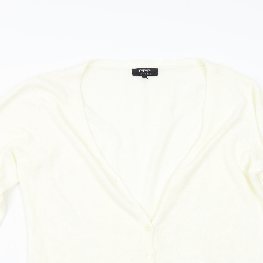 Papaya Womens Ivory  Knit Cardigan Jumper Size 12