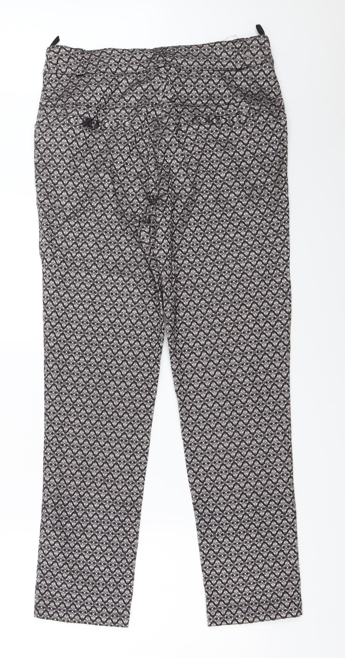 ELGO Womens Black   Capri Trousers Size 42 L28 in