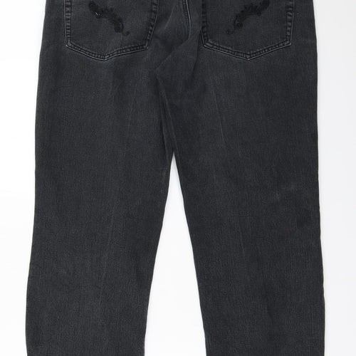 Blue Fashion Womens Black   Straight Jeans Size 36 in L28.5 in