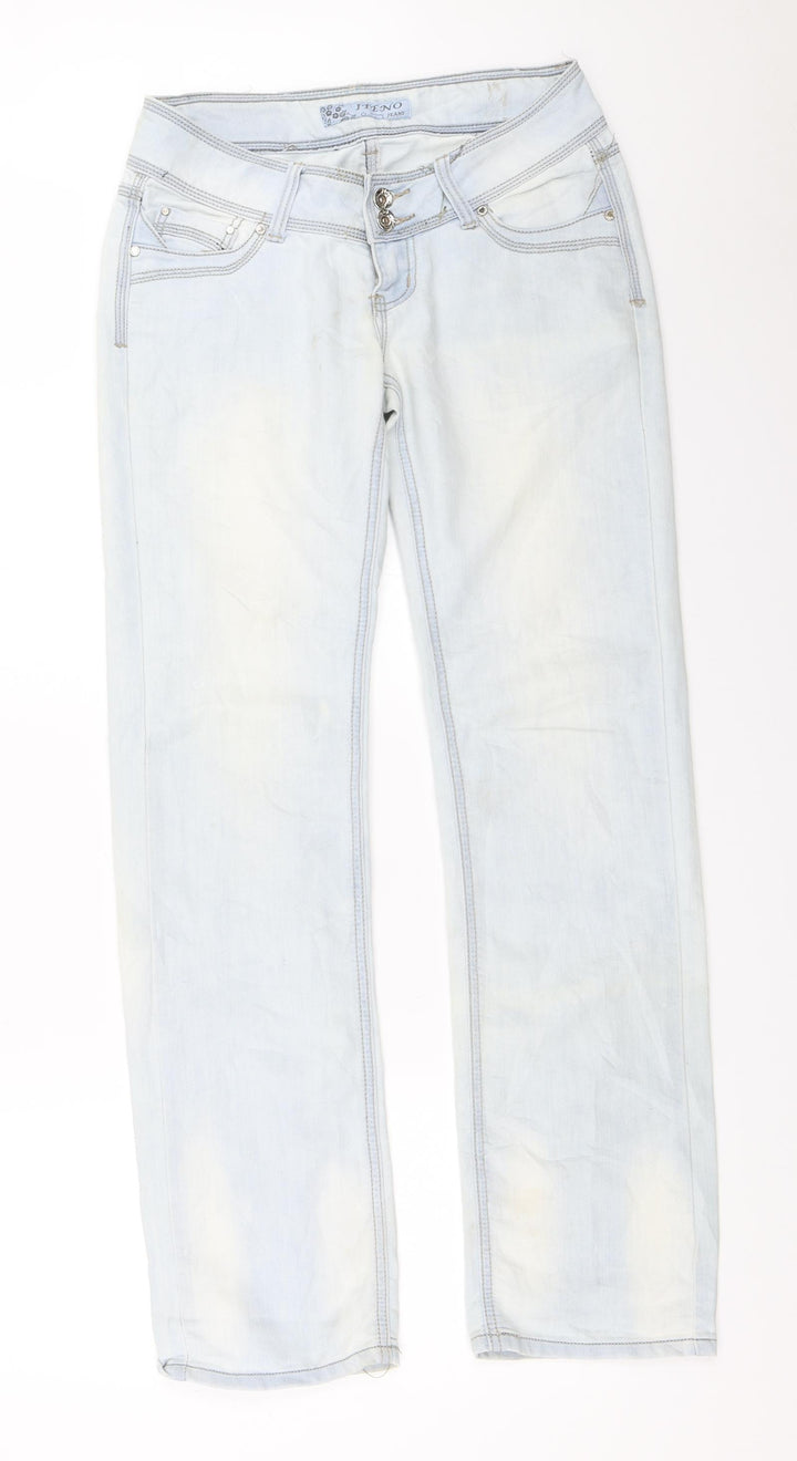 Iteno Womens Blue Straight Jeans Size 26 in L32 in