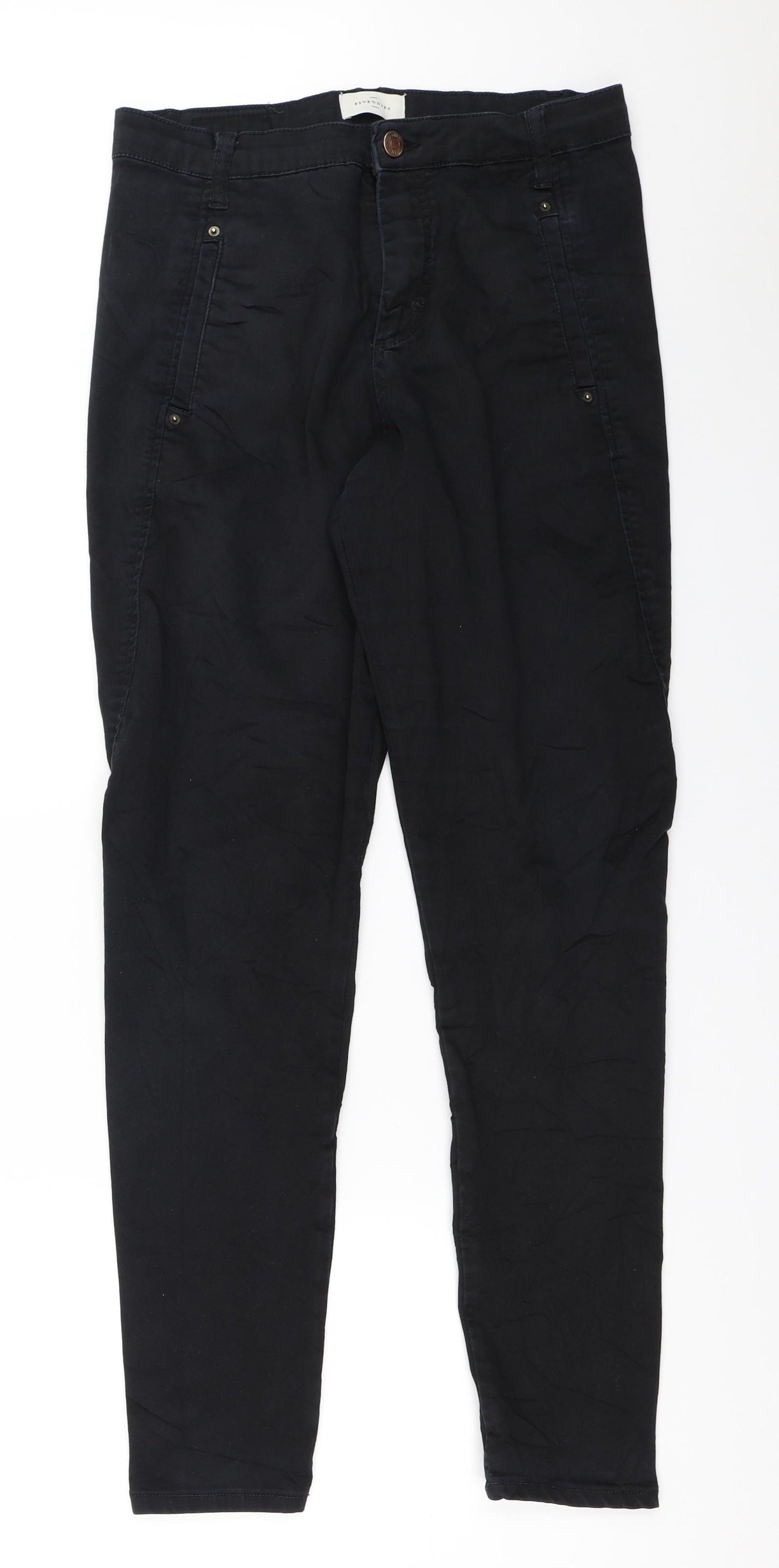 Five Units Womens Black   Capri Trousers Size 27 in L30 in