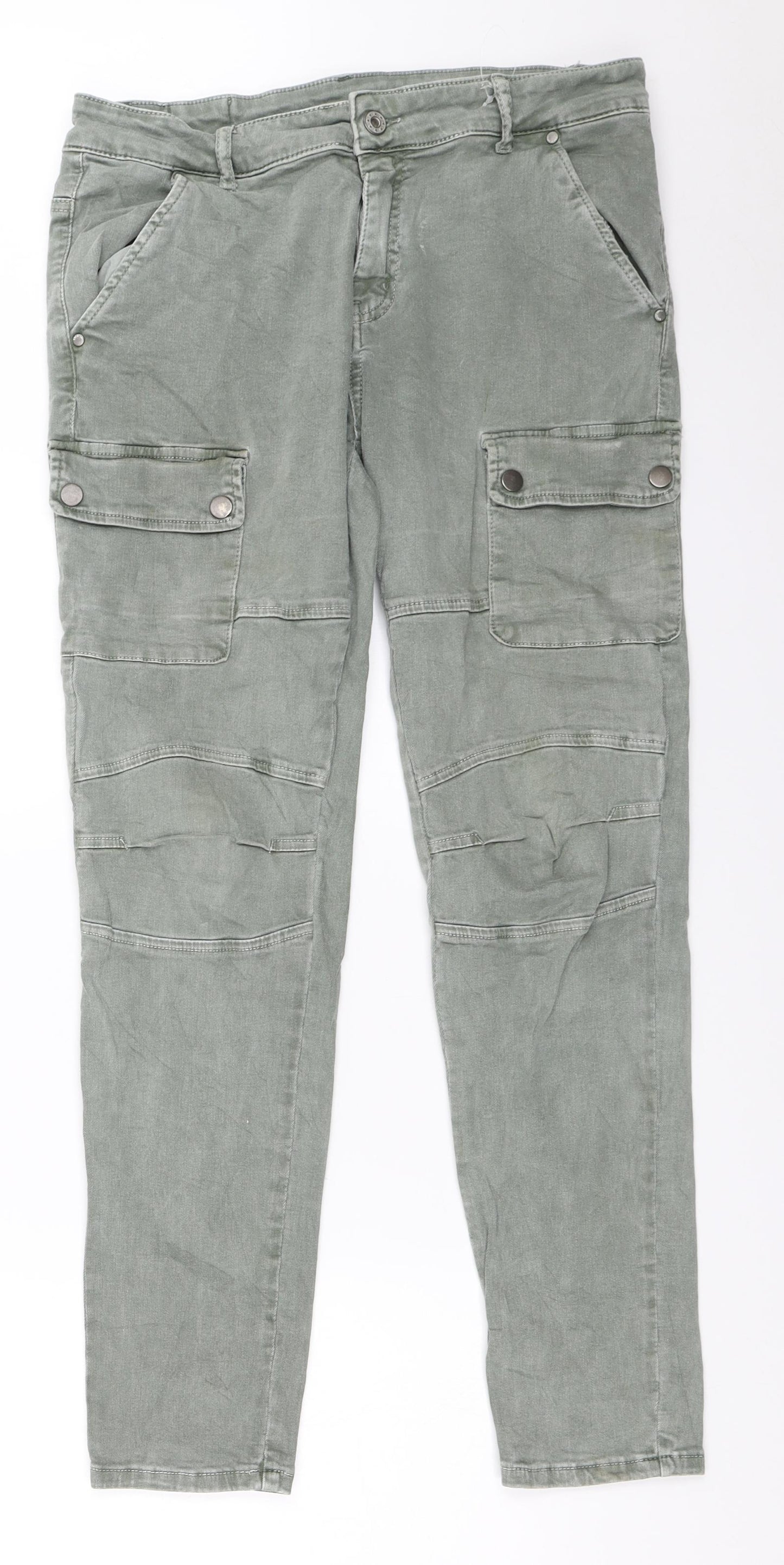 Piro Womens Green   Cargo Trousers Size 31 in L28.5 in