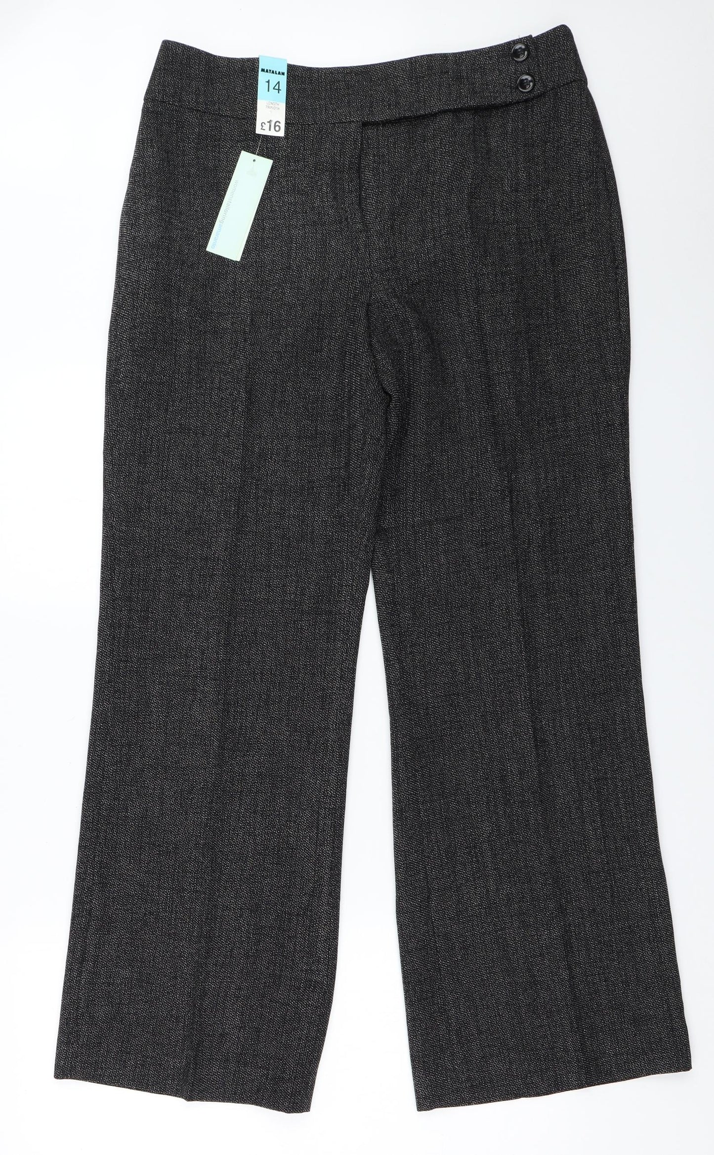 Matalan Womens Black   Trousers  Size 14 L31 in