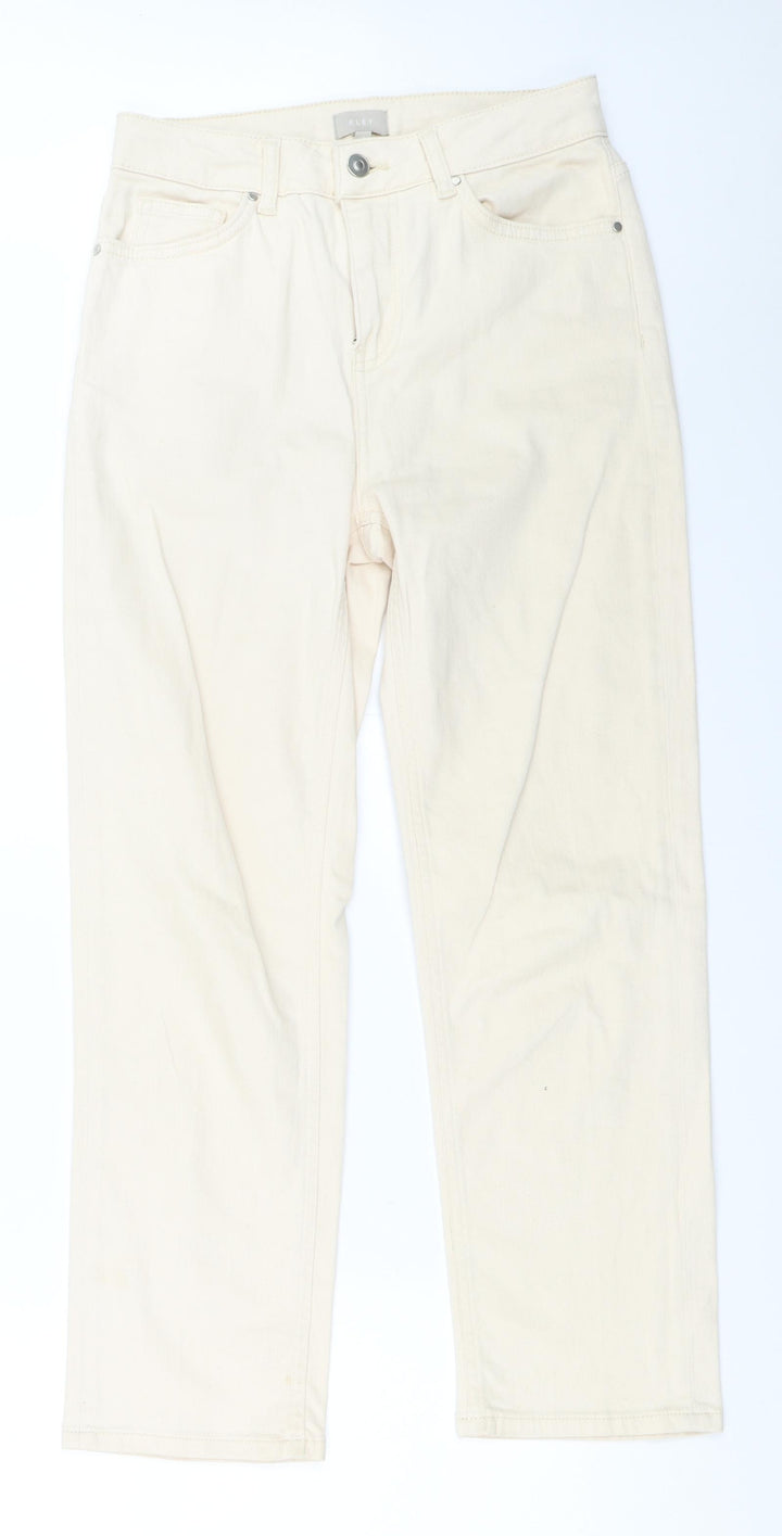 Kley Womens Ivory   Straight Jeans Size 8 L26.5 in