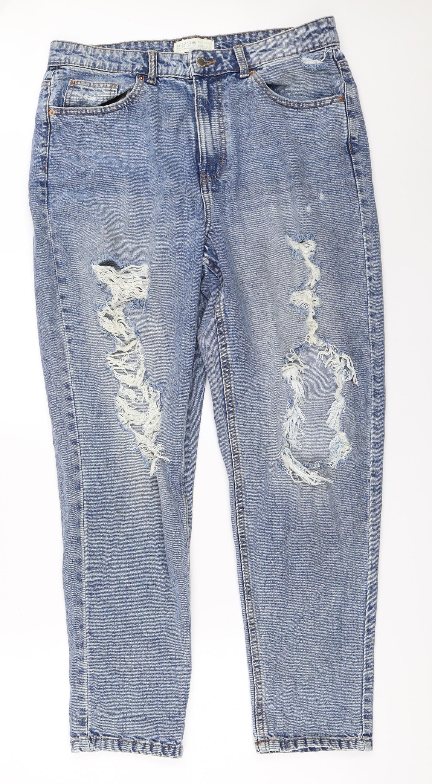 Primark Womens Blue   Mom Jeans Size 14 L29.5 in