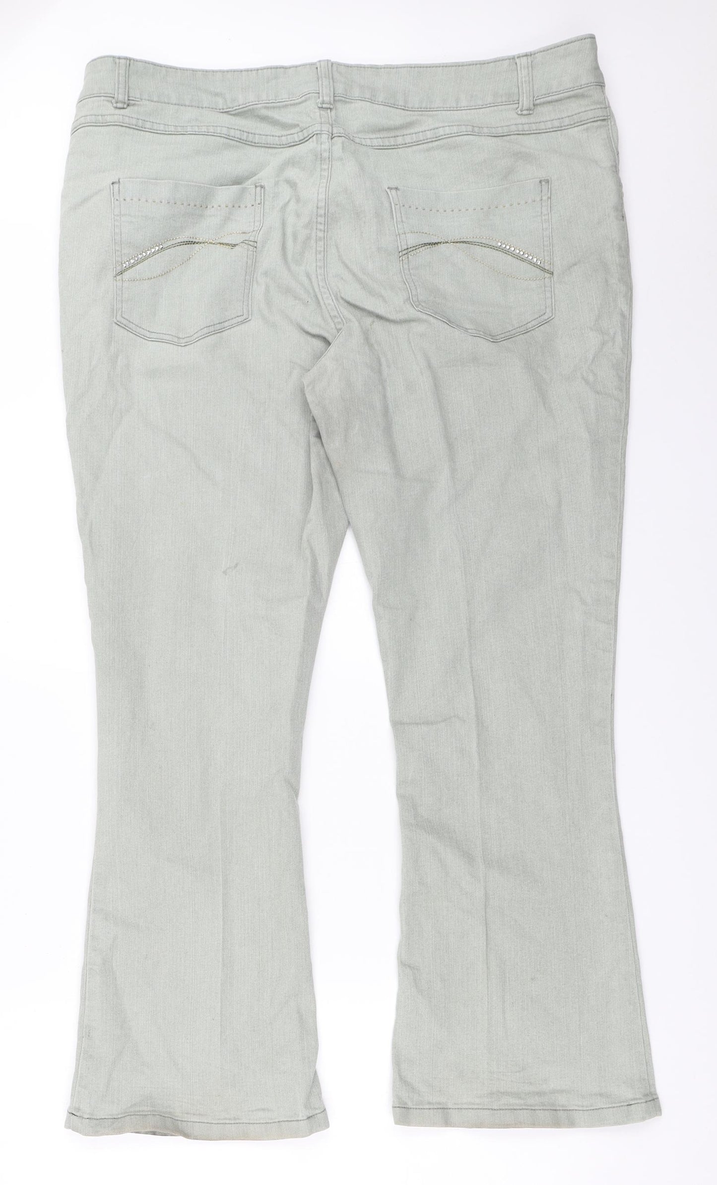 Soon Womens Green   Bootcut Jeans Size 18 L29 in