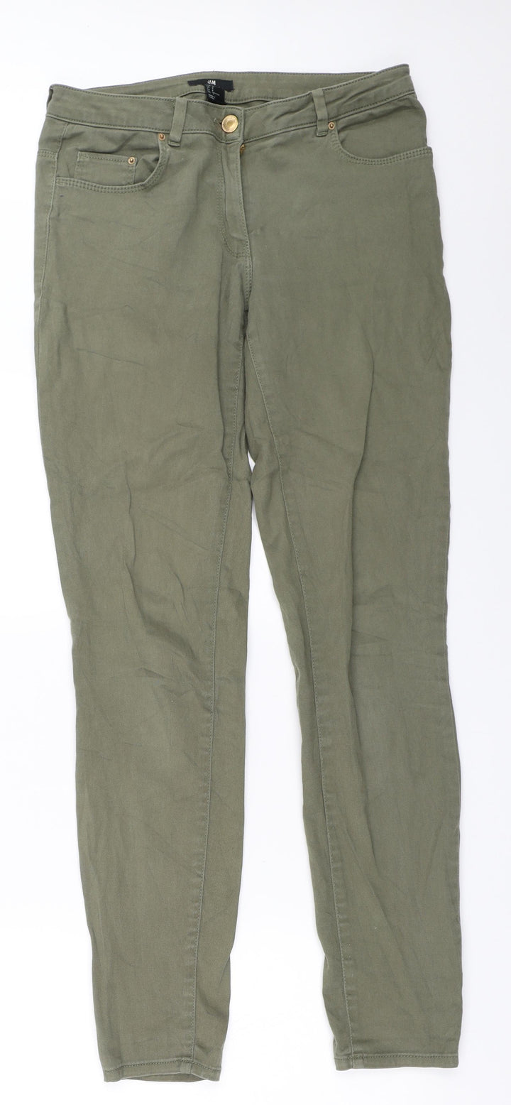 H&M Womens Green   Skinny Jeans Size 38 L30.5 in