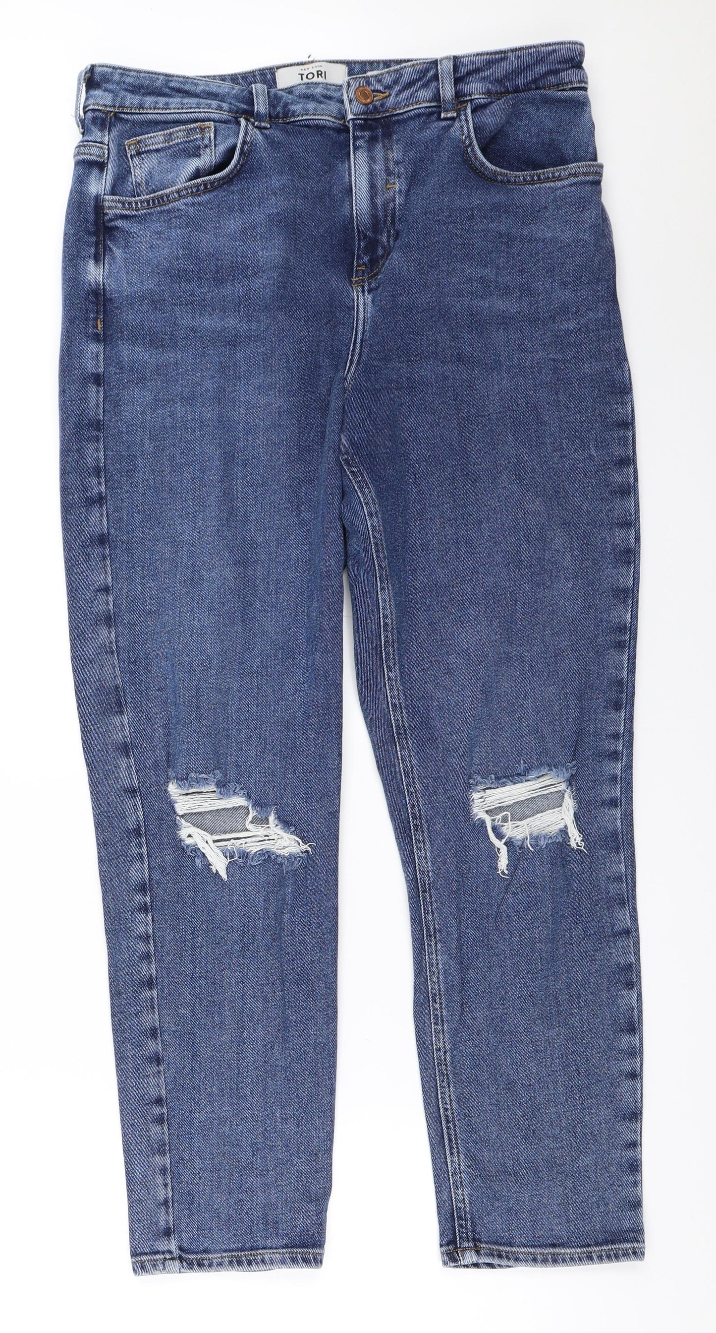 New Look Womens Blue   Mom Jeans Size 14 L27.5 in