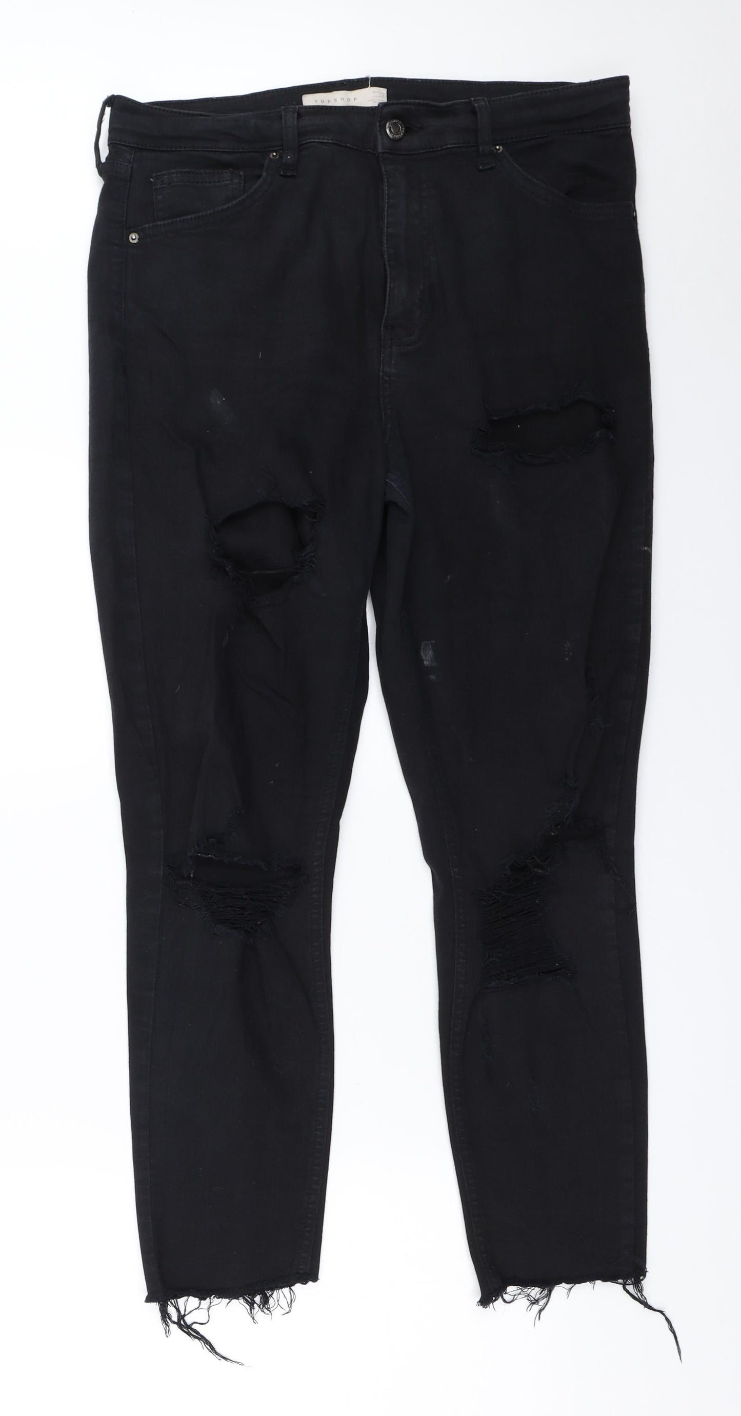 Topshop Womens Black   Skinny Jeans Size 32 in L34 in