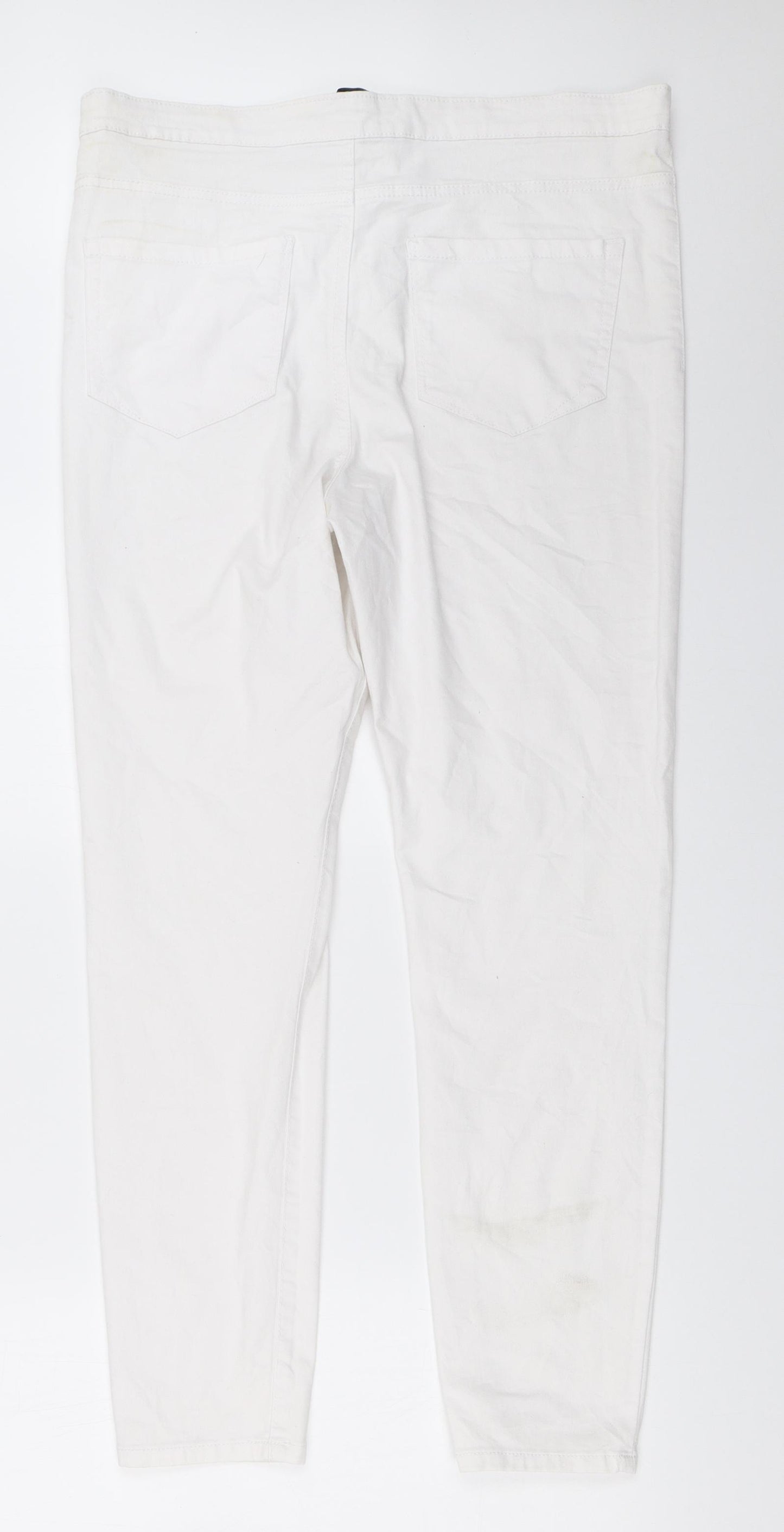 Primark Womens White   Skinny Jeans Size 16 L29 in