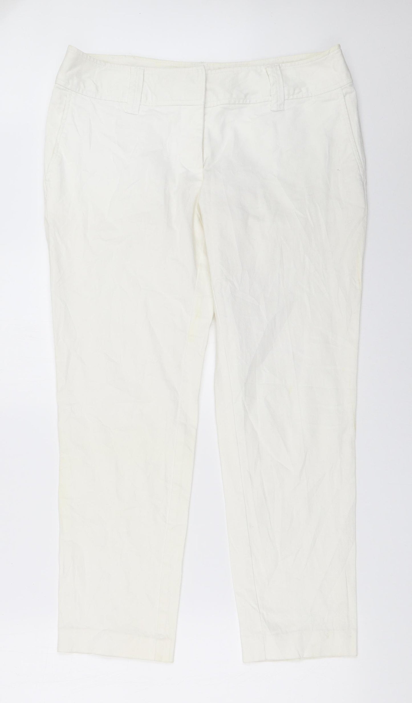 H&M Womens White   Capri Trousers Size 42 L27 in
