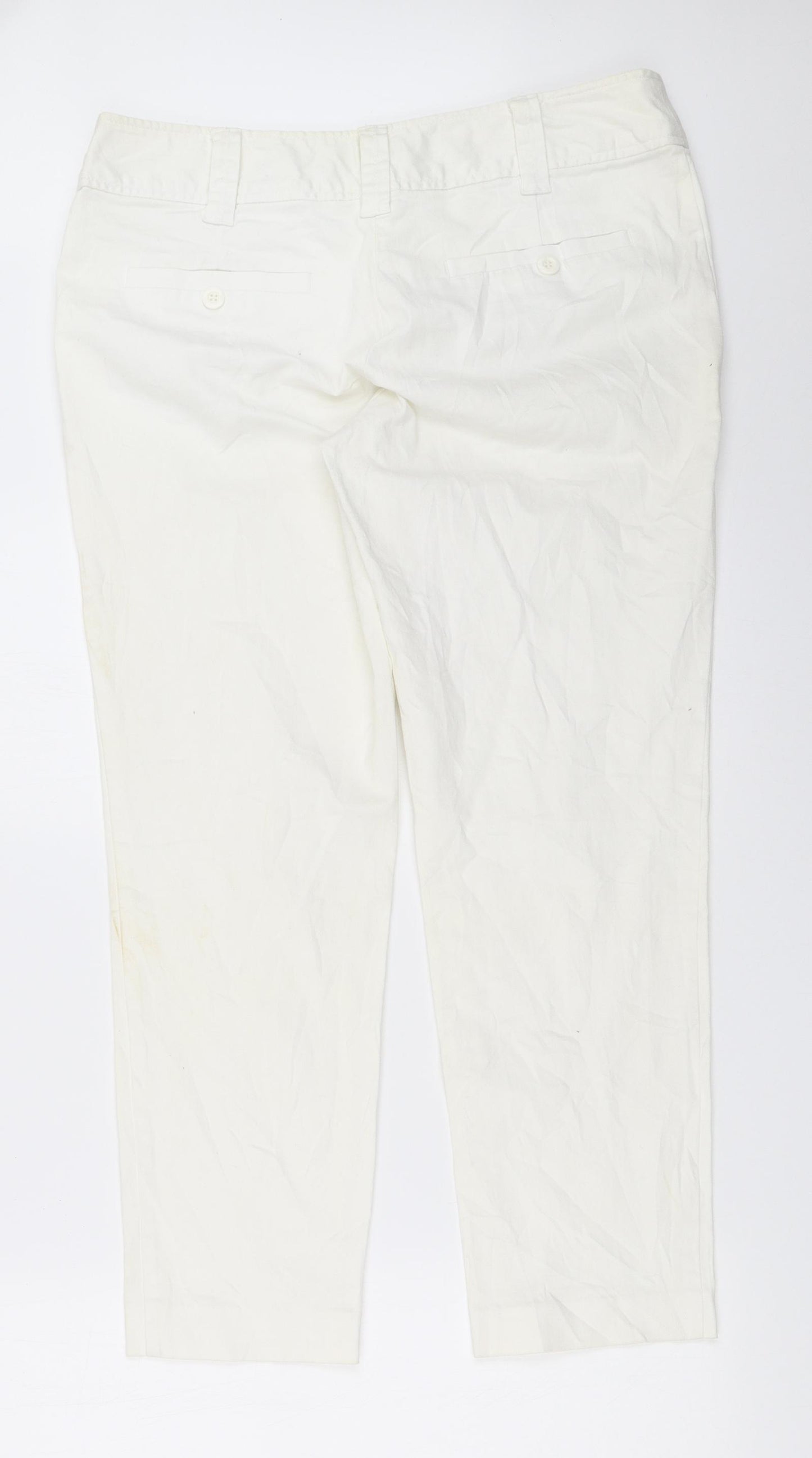 H&M Womens White   Capri Trousers Size 42 L27 in