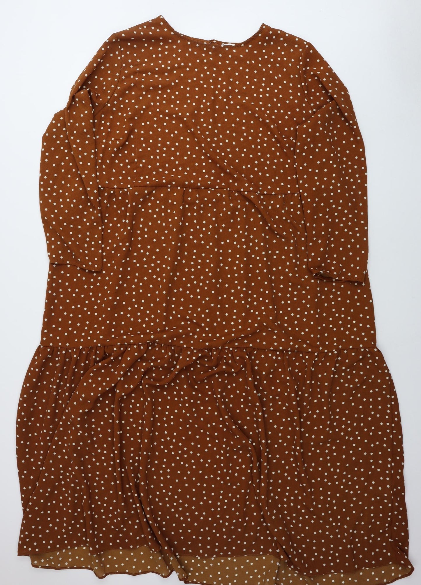 ASOS  Womens Brown Polka Dot  A-Line  Size 22