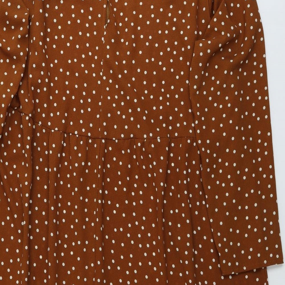 ASOS  Womens Brown Polka Dot  A-Line  Size 22