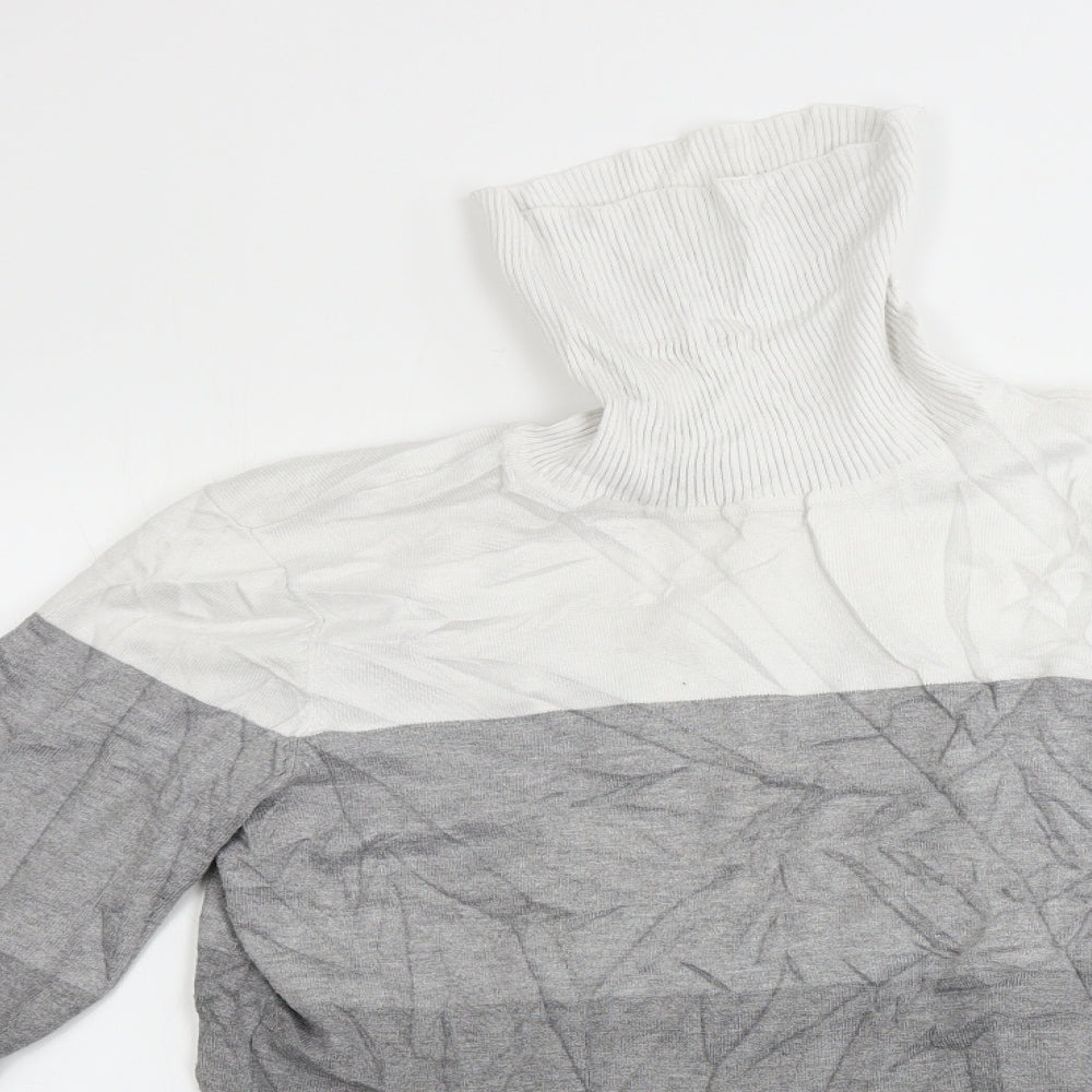 Preworn  Womens Grey Striped  Pullover Jumper Size M