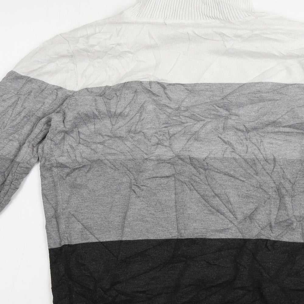 Preworn  Womens Grey Striped  Pullover Jumper Size M