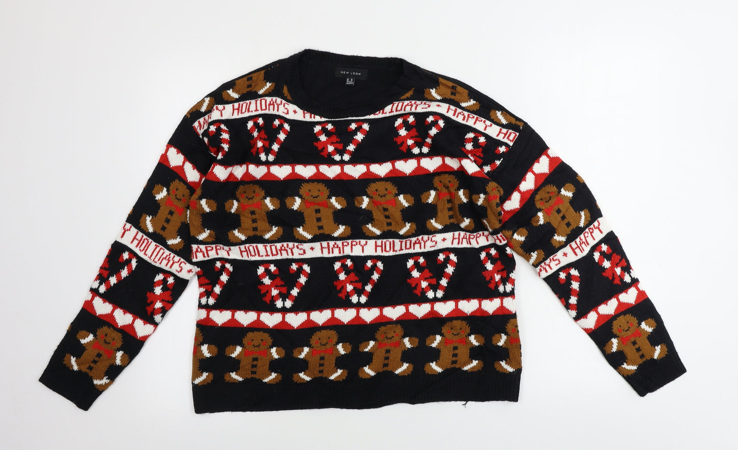 New Look  Womens Black   Pullover Jumper Size 10  - Christmas Jumper