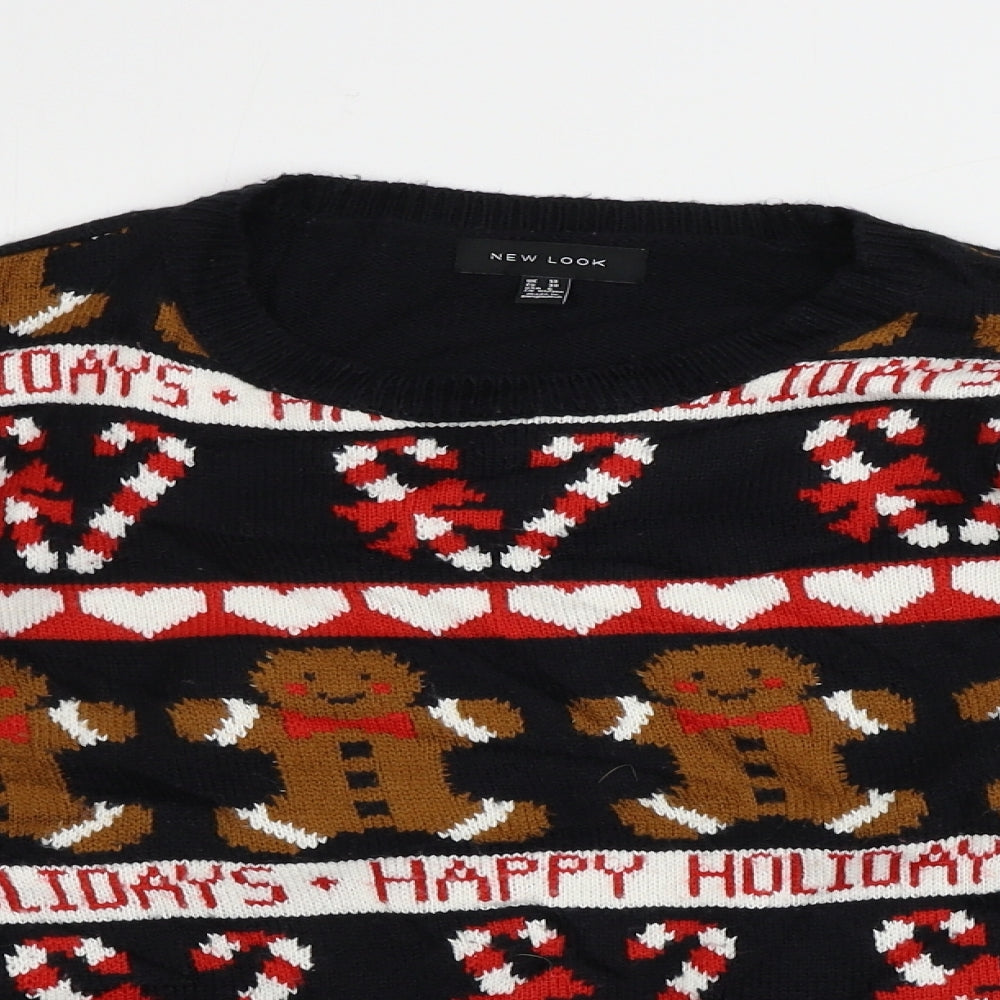 New Look  Womens Black   Pullover Jumper Size 10  - Christmas Jumper