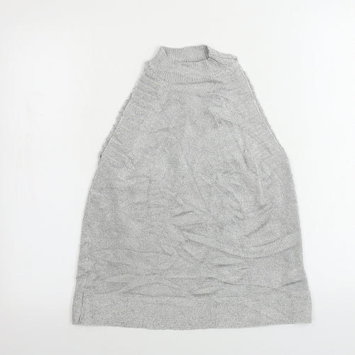 Topshop Womens Grey   Henley Jumper Size S