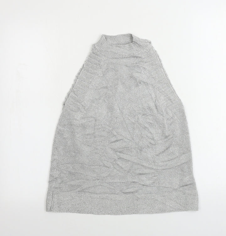 Topshop Womens Grey   Henley Jumper Size S
