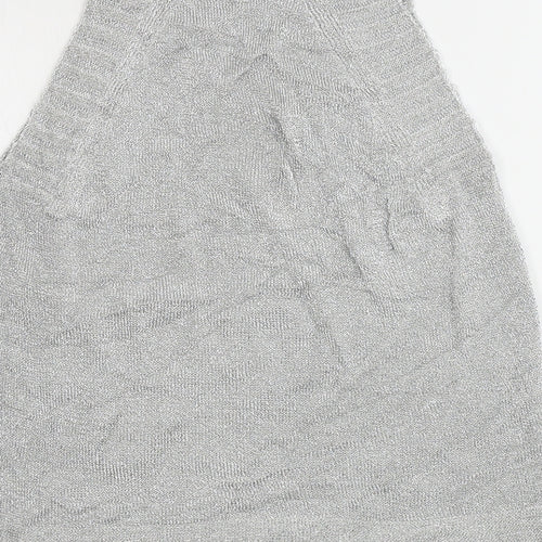 Topshop Womens Grey   Henley Jumper Size S
