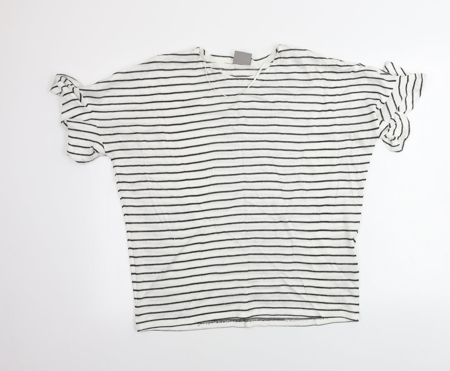 VERO MODA  Womens White Striped  Pullover Jumper Size L