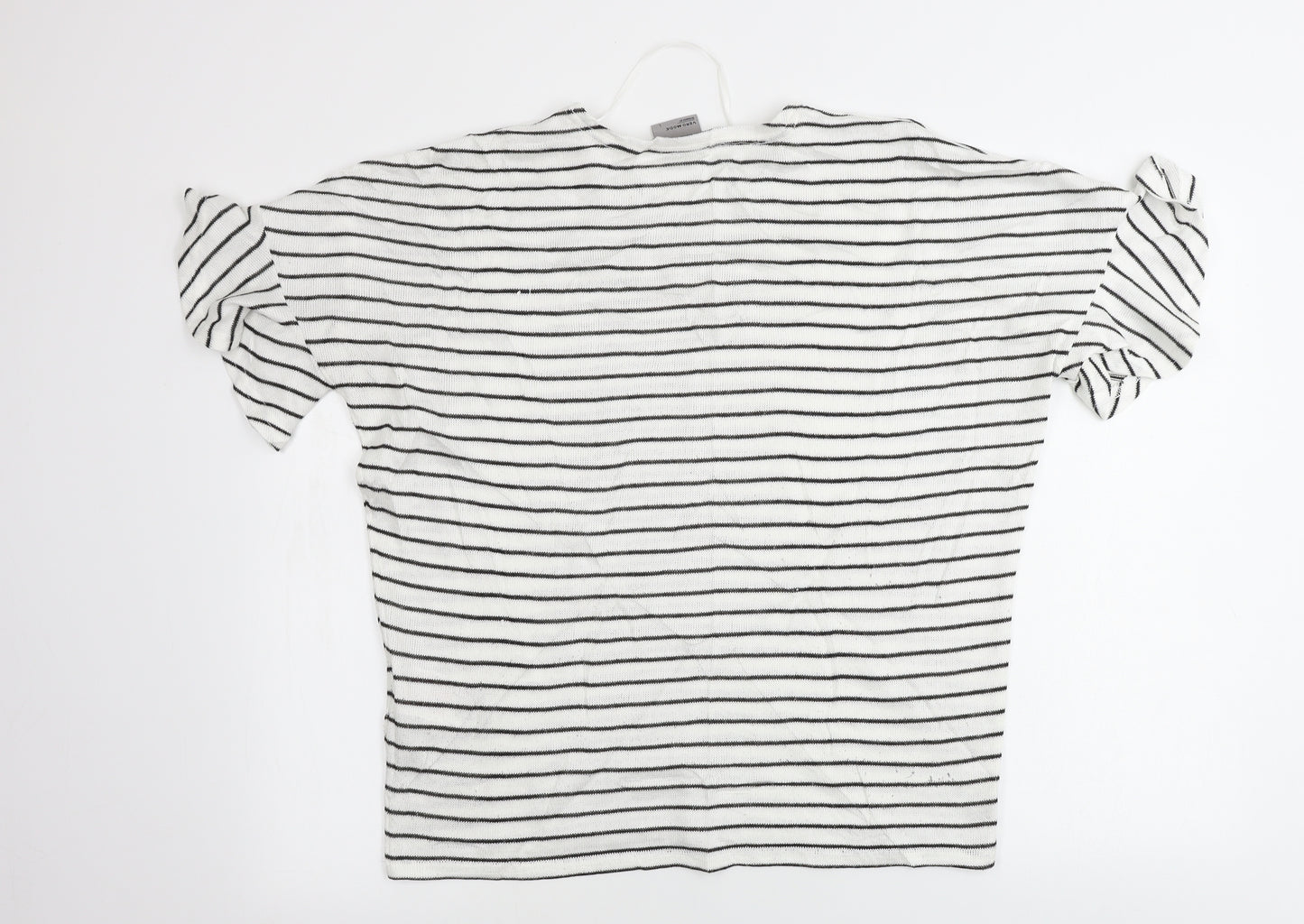 VERO MODA  Womens White Striped  Pullover Jumper Size L