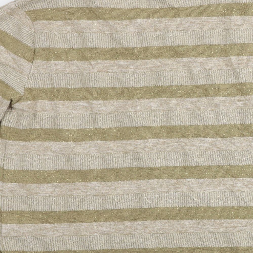 Marks and Spencer  Womens Beige Striped  Pullover Jumper Size 14