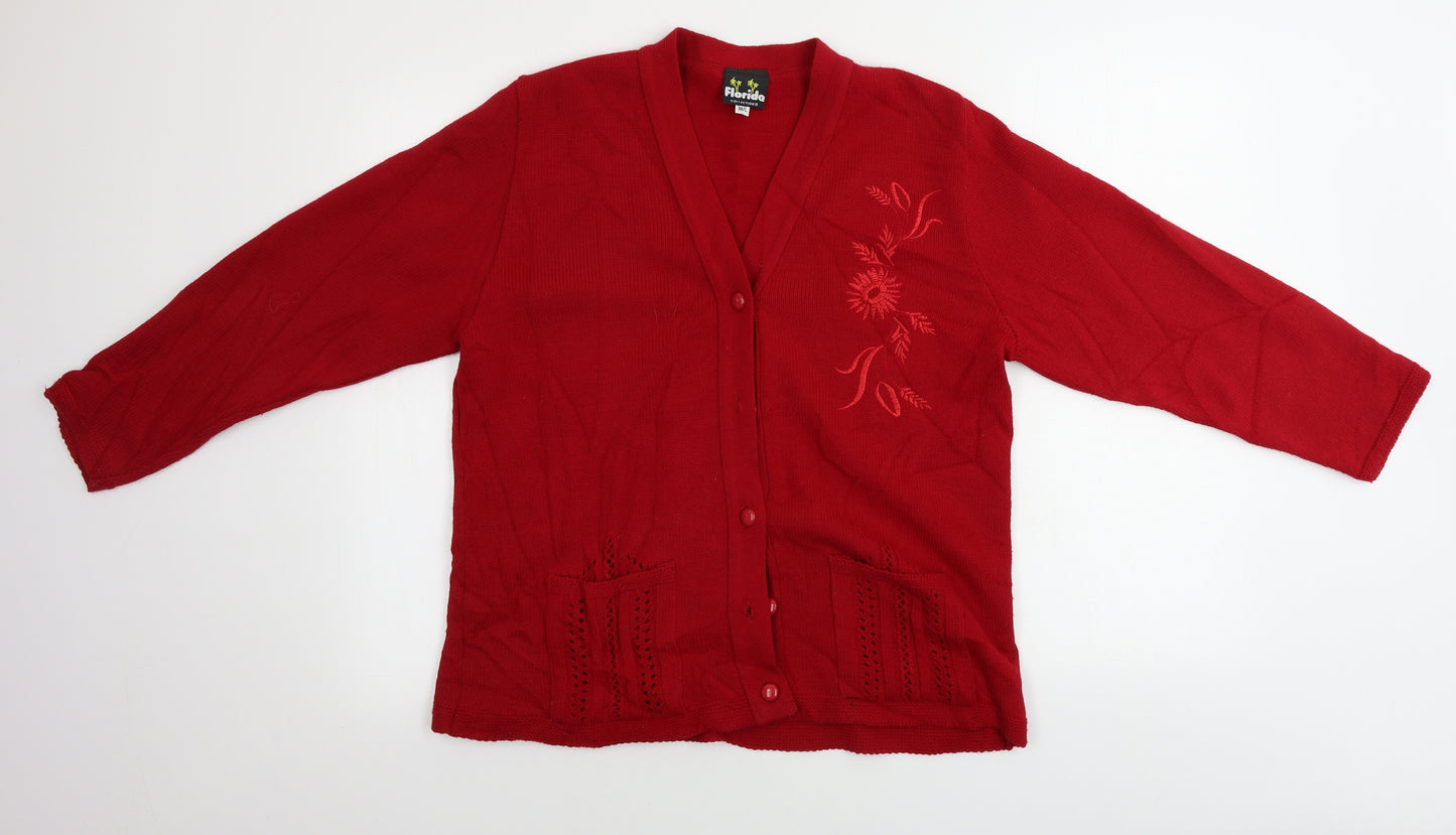 Florida Womens Red   Cardigan Jumper Size M
