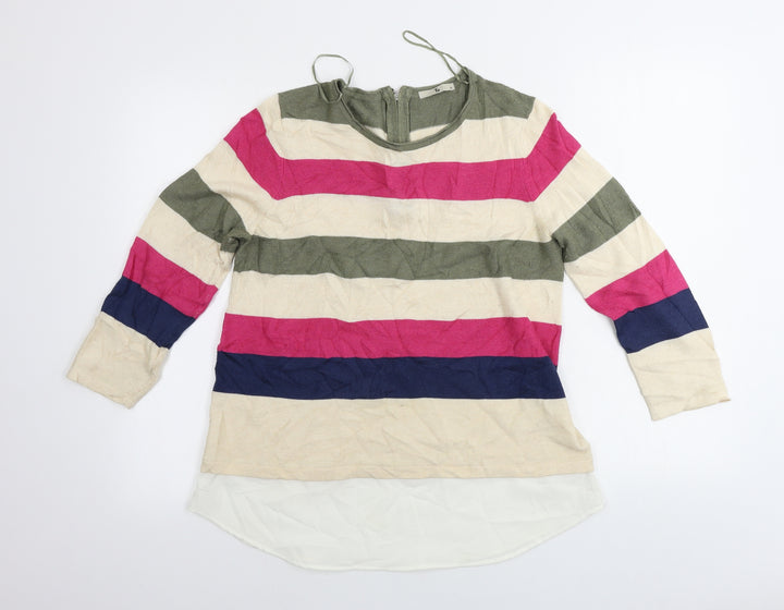 TU Womens Black Striped  Pullover Jumper Size 12