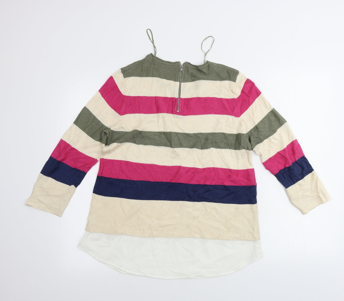 TU Womens Black Striped  Pullover Jumper Size 12