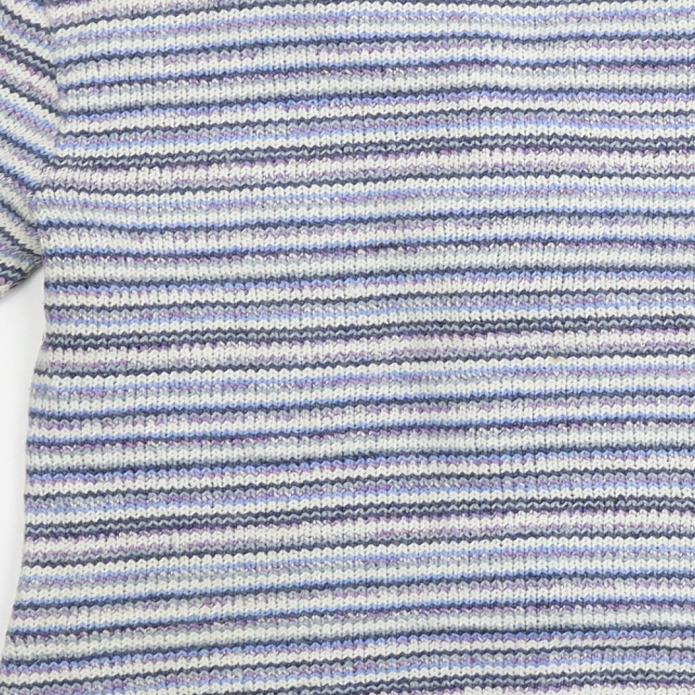 Per Una  Womens Grey Striped  Cardigan Jumper Size S