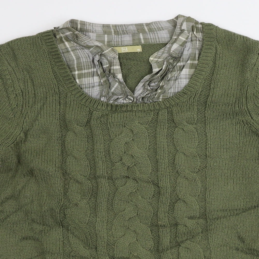 TU Womens Green   Pullover Jumper Size 16