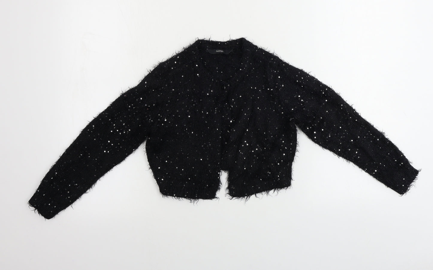 George  Girls Black   Cardigan Jumper Size 7-8 Years