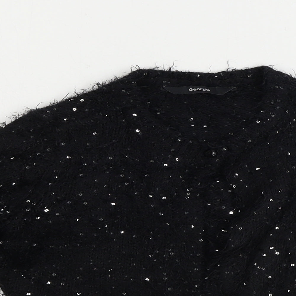 George  Girls Black   Cardigan Jumper Size 7-8 Years