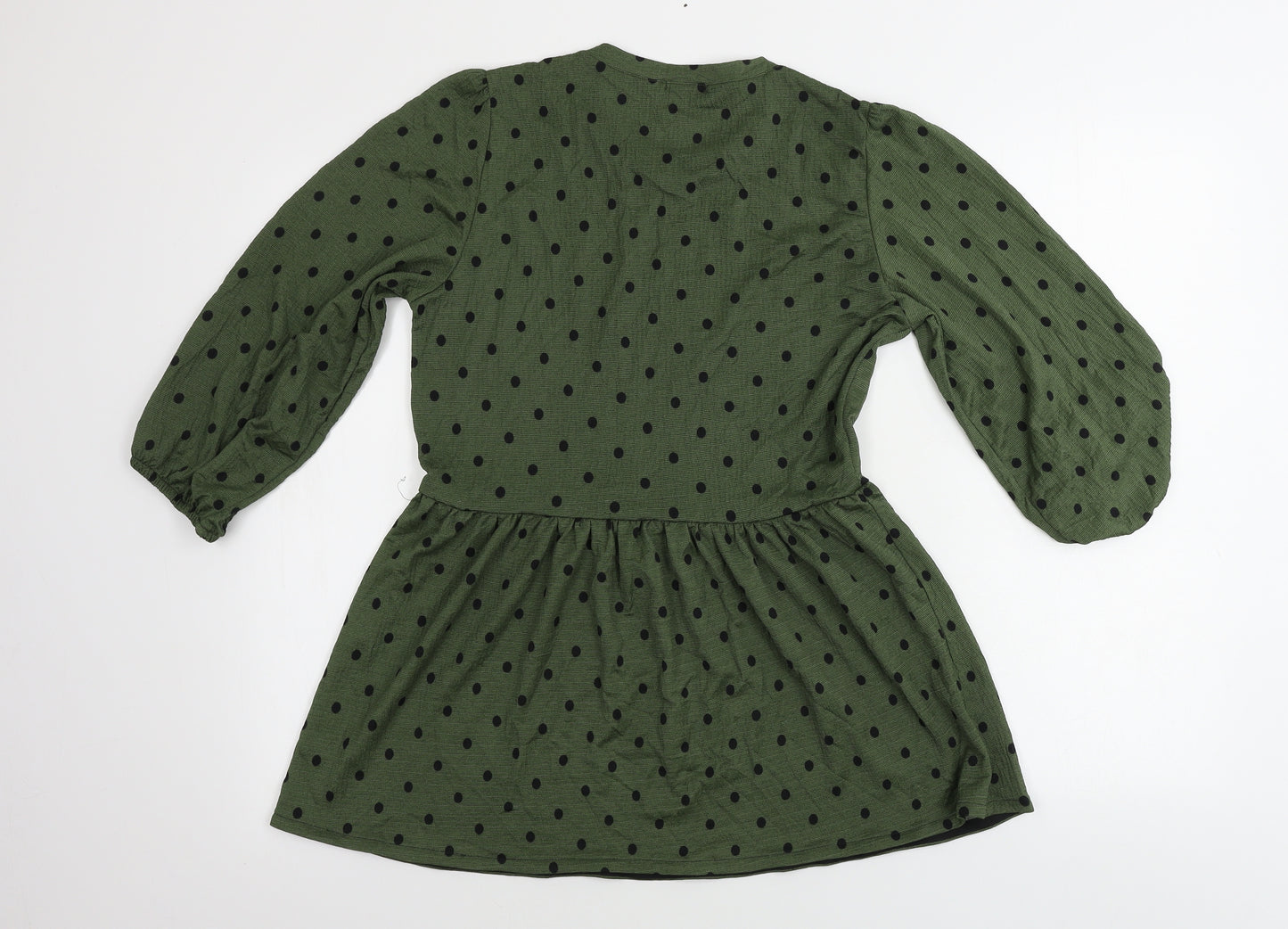 Stradivarius  Womens Green Polka Dot  A-Line  Size M