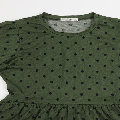 Stradivarius  Womens Green Polka Dot  A-Line  Size M